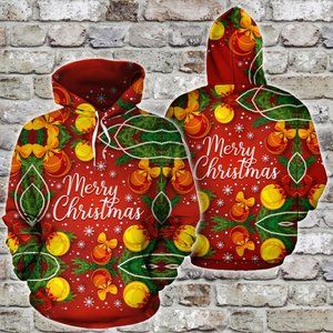 Merry Christmas decoration hoodie all over printed